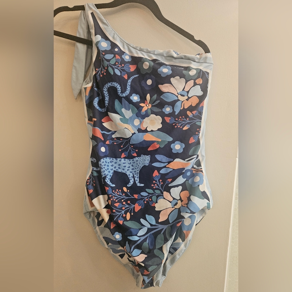 Floral One-Shoulder Women Swim One Piece